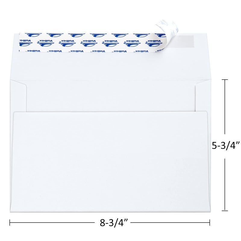 ValBox ظروف دعوة فال بوكس A9 250 عدد 5-3/4 × 8-3/4 بوصة، ظروف بيضاء ذاتية الإغلاق للدعوات، الصور، حفلات الزفاف، بطاقات تهنئة حفلات الأطفال، الإعلانات - 5.75 × 8.75 بوصة - Image 2